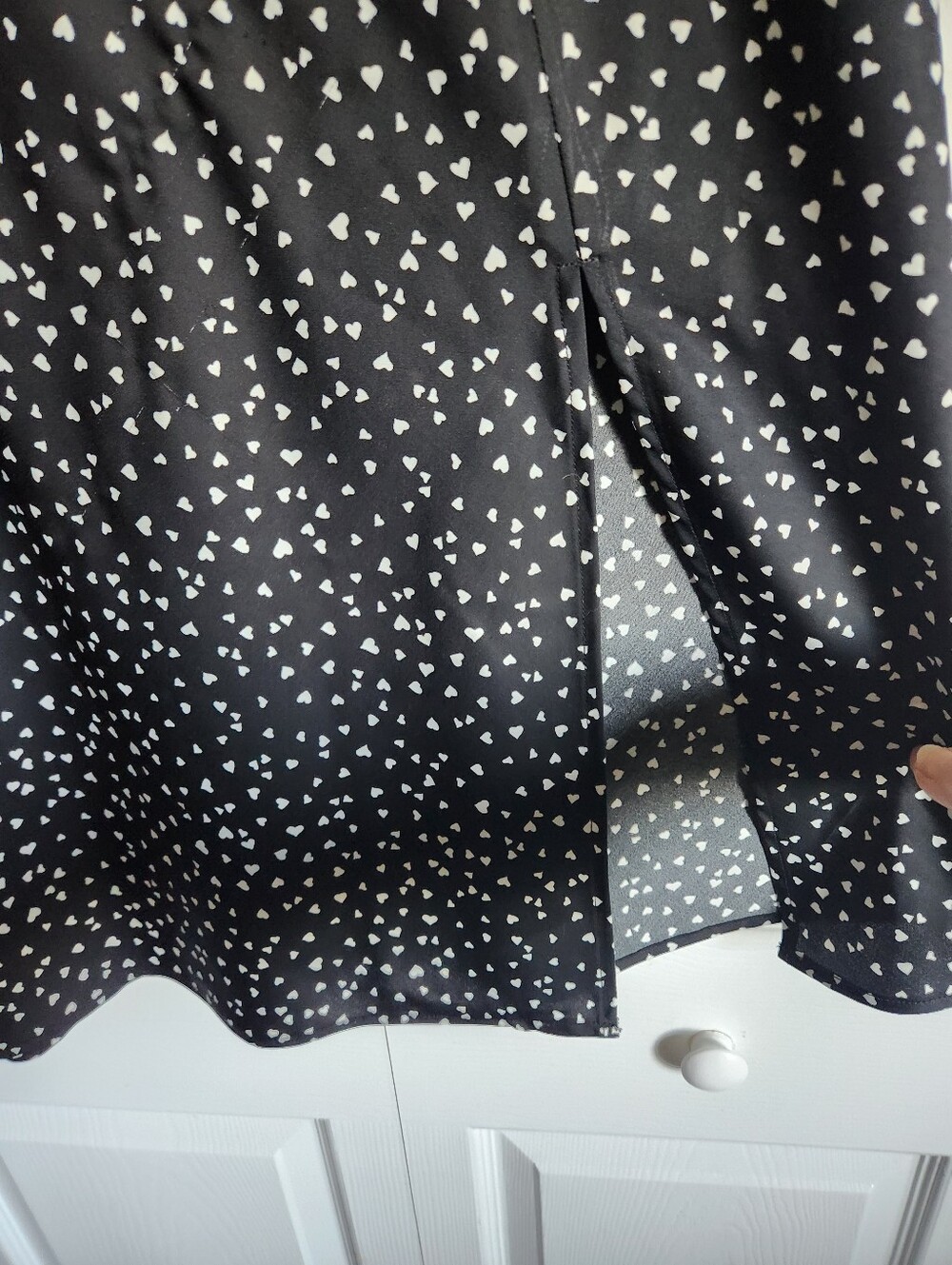 Cute Silky Heart Print Skirt - Picture 2 of 6